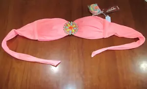 Neu mit Etikett Arizona Jeans elektrisches Korallen-Bikini-Oberteil Damen Größe M gepolstert perlenförmig 31524 - Bild 1 von 3