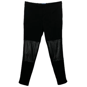 Simply Vera Wang Women Pants Slim Faux Leather Legging Black 12 - Picture 1 of 6