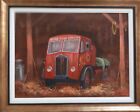JAMES DOWNIE ORIGINAL OIL PAINTING ON CANVASS ?VINTAGE LORRY IN BARN?