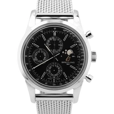 Reloj Breitling Transocean Cronógrafo 1461 Fase Lunar Acero 43mm Negro A19310 Foto 1 de 4