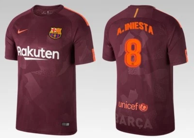 Trikot Nike FC Barcelona 2017-2018 Third - Iniesta 8 I Third 3rd Ausweich Barca  - Bild 1 von 3