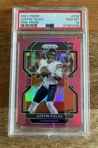 2021 Panini Prizm Justin Fields ROSA SP Prizm RC SP #334 Chicago Bears PSA 10 - Foto 1 di 2