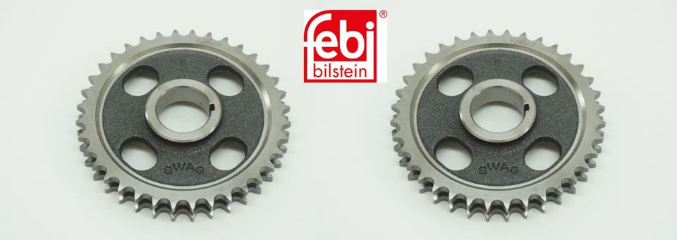 2 piñones de cadena de distribución en árbol de levas doble fila (L y R) para Mercedes Benz - FEBI Foto 1 de 4