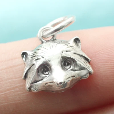 925 Sterling Silver Raccoon Charm Pendant Fit European Bracelet And Necklace - Image 1 of 4