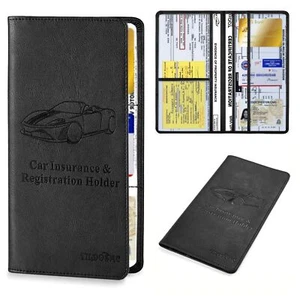 Leather Car Registration and Insurance Card Holder, Car Document Holder - Picture 1 of 6
