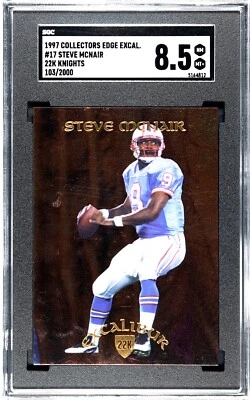 Steve McNair 1997 Collectors Edge Excalibur 22K Card #17- /2000- SGC Graded 8.5 - Image 1 of 2