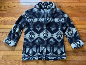 Ralph LAUREN sherpa fleece Aztec Indian button Cardigan Jacket Sweatshirt M - Picture 1 of 11