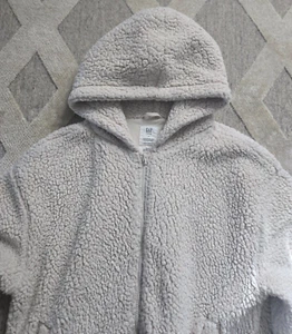 Gap Teen TW Sherpa Zip Oyster Hoodie Girls Size 12 - Picture 1 of 8
