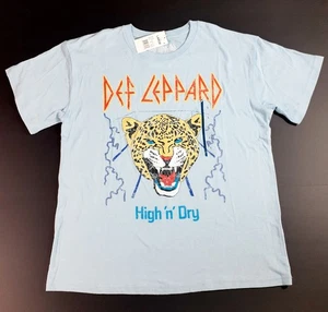 T-Shirt Grafica: Def Leppard 1983 Azzurro - Taglia: Large NUOVA con ETICHETTE - Foto 1 di 8