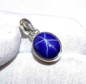 26 Ct Certified Natural Blue Star Sapphire 925 Solid Silver Pendant Gemstone - Picture 1 of 7