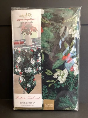 Mantel Repelente al Agua Guirnalda Festiva Colordrift 60 x 104 Poliéster Negro Foto 1 de 4