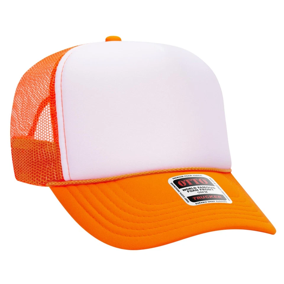Gorra OTTO 55-133 Neón Unisex 5 Paneles Corona Alta Malla Trasera Trucker Hat Foto 1 de 1