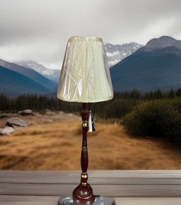 "LÁMPARA DE MESA DE DISEÑO WILDWOOD 46587 ASPECTO TOLE ANTIGUO CANDELABRO LUZ MADERA 39""" Foto 1 de 4