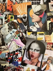 50er Set Magazin Collage Kunst Anarchie Pop Art Aufkleber Wasserflasche Laptop Pop - Bild 1 von 13