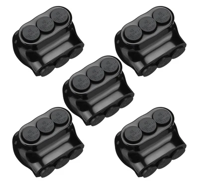 5 Pack Insulated Tap Connector 3 Port 2-14 AWG Aluminum Wire Connector Single-Sd - Image 1 of 4