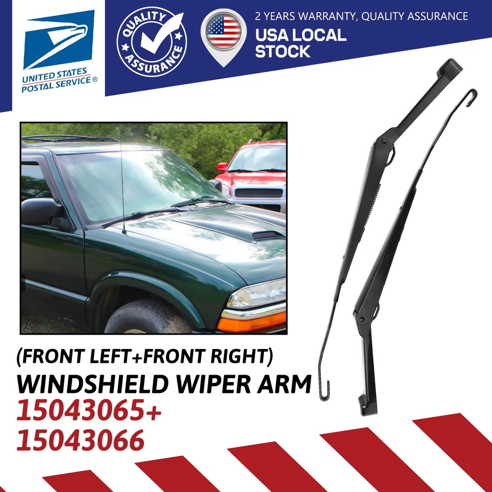 Set of 2 Windshield Wiper Arms Driver & Passenger For Chevrolet S10 GMC Sonoma - Image 1 of 4