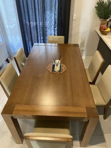 6 Seater Oakwood Dining Table and chairs - Picture 1 of 3