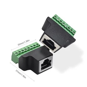 Réseau pour adaptateur borne à vis verte RJ45 avec câblage conforme aux normes - Photo 1/8