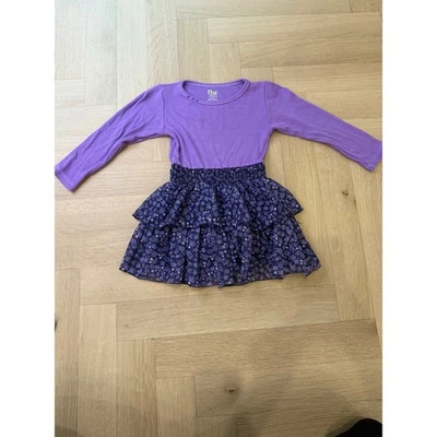 Flowers By Zoe 3 T Purple Ribbed dress with floral layed skirt detail )  - Image 1 of 4