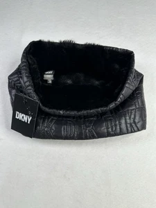 Calentador de cuello negro forrado de piel sintética acolchado acolchado DKNY O/S NUEVO CON ETIQUETAS - Imagen 1 de 13