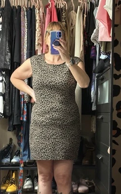 Vestido recto para mujer Nine West estampado de leopardo talla grande Foto 1 de 4