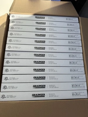 GRAINGER 2W233 PK 12 Pleated Air Filter 20x25x2 MERV 7 *READ DESCRIPTION* - Image 1 of 4