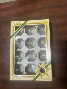 Pirámide 12 adornos navideños de vidrio transparente - Imagen 1 de 3
