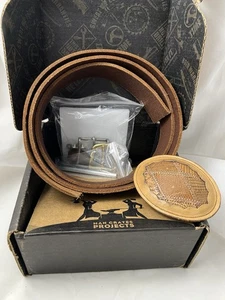 Mann Kisten Zum Selbermachen Ledergürtel Kit Lederlocher, 3 Schnallen, Neu im Karton, eingestellt - Bild 1 von 6