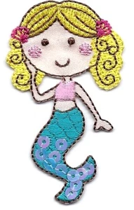 MERMAID Iron On Patch Sea Creature - Picture 1 of 1