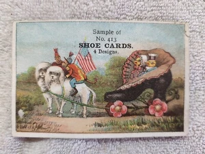 Muestra antropomórfica tarjeta comercial victoriana perros monos tirando de pollitos de trineo - Imagen 1 de 3