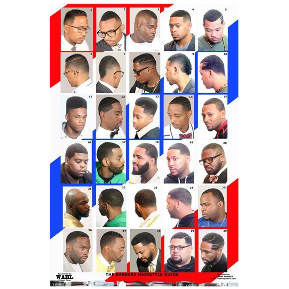 BARBER SALON BEAUTY SPA 24"X36" HAIR STYLE CUT DESIGN POSTER BOYS MEN ADULT - Image 1 of 1