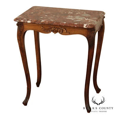 Mesa auxiliar francesa estilo Luis XV de mármol Foto 1 de 4