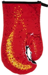1 Printed Jumbo Reversible Cotton Oven Mitt(13"x7.5") RED&YELLOW LOBSTER CLAW,HL - Picture 1 of 13