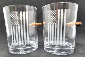 Juego de 2 gafas Lucky Shot American Flag Bullet Rocks EE. UU. - Imagen 1 de 14