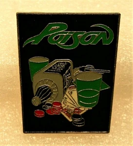 Vintage Poison Music Group Rock Band Poker Lapel Hat Pin 1989 New NOS British? - Picture 1 of 3