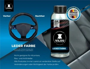 Leather color black F034 leather-fresh Audi BMW Mercedes Opel Porsche VW by "VILOU" - Picture 1 of 38