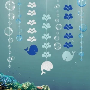 5 pcs Blue Whale Bubble Garland Under The Sea Ocean Theme Party Decorations - Picture 1 of 7