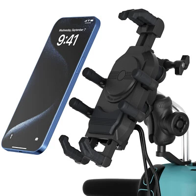 Motorcycle Phone Mount with 15W Wireless Charger & PD USB-C USB Quick Charger  - Image 1 of 4