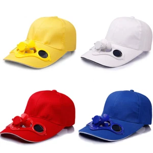 Sun Visor Cap Summer Baseball Hat Sport Outdoor Solar Sun Power Cooling Fan - Picture 1 of 15