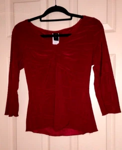 Wrapper Red Large Polyester Jr. Long Sleeve Blouse - Picture 1 of 4