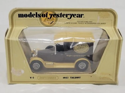 Matchbox Models Of Yesteryear - Y5 1927 Talbot - Wright's - Boxed - Image 1 of 4