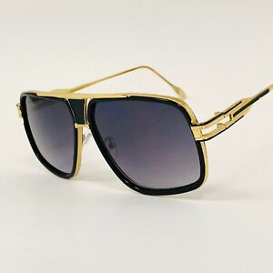Men Sunglasses Designer Oversized Square Gold Metal Bar Retro Frame Fashion