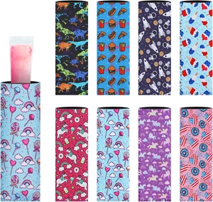 Popsicle Sleeves, 8 Pieces Ice Pop Neoprene Sleeve for Kids, Freezer Ice Pop Hol - Picture 1 of 6