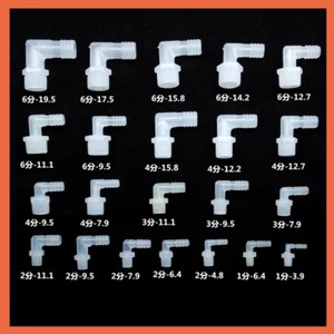 Plastic Male Thread Barbed 90 Elbow Degree Hose Connectors Fitting 1/8"-3/4" - Picture 1 of 5