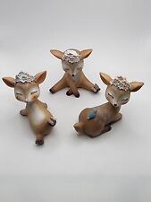 Deer Figurines Decor Home Easter Christmas Deer Lot of 3 One with Chip & Marking