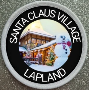 3 Inch Santa Claus Village Lapland Finland Iron / Sew on Patch Badge - Picture 1 of 1
