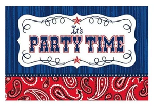 Yeehaw WESTERN THEMA Cowboy Geburtstag Party EINLADUNGEN Umschläge Siegel Aufkleber - Bild 1 von 2