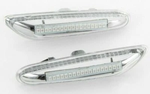 2x Led Seiten Blinker Klarglas CHROM für BMW E46 E60 E61 E90 E91 E81 E84 E83 E53 - Picture 1 of 3