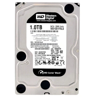 Western Digital Black 1TB WD1001FALS 7200 RPM 32MB Sata II 3,5 Zoll - Bild 1 von 4