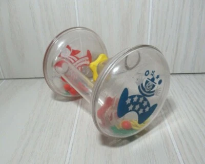 Johnson & Johnson винтажная детская игрушка-клоун погремушка роликовые звезды игровая дорожка красный синий - Изображение 1 из 4